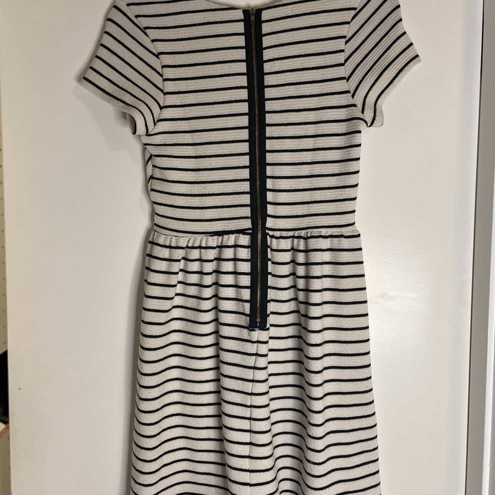 White and Black striped mini dress.